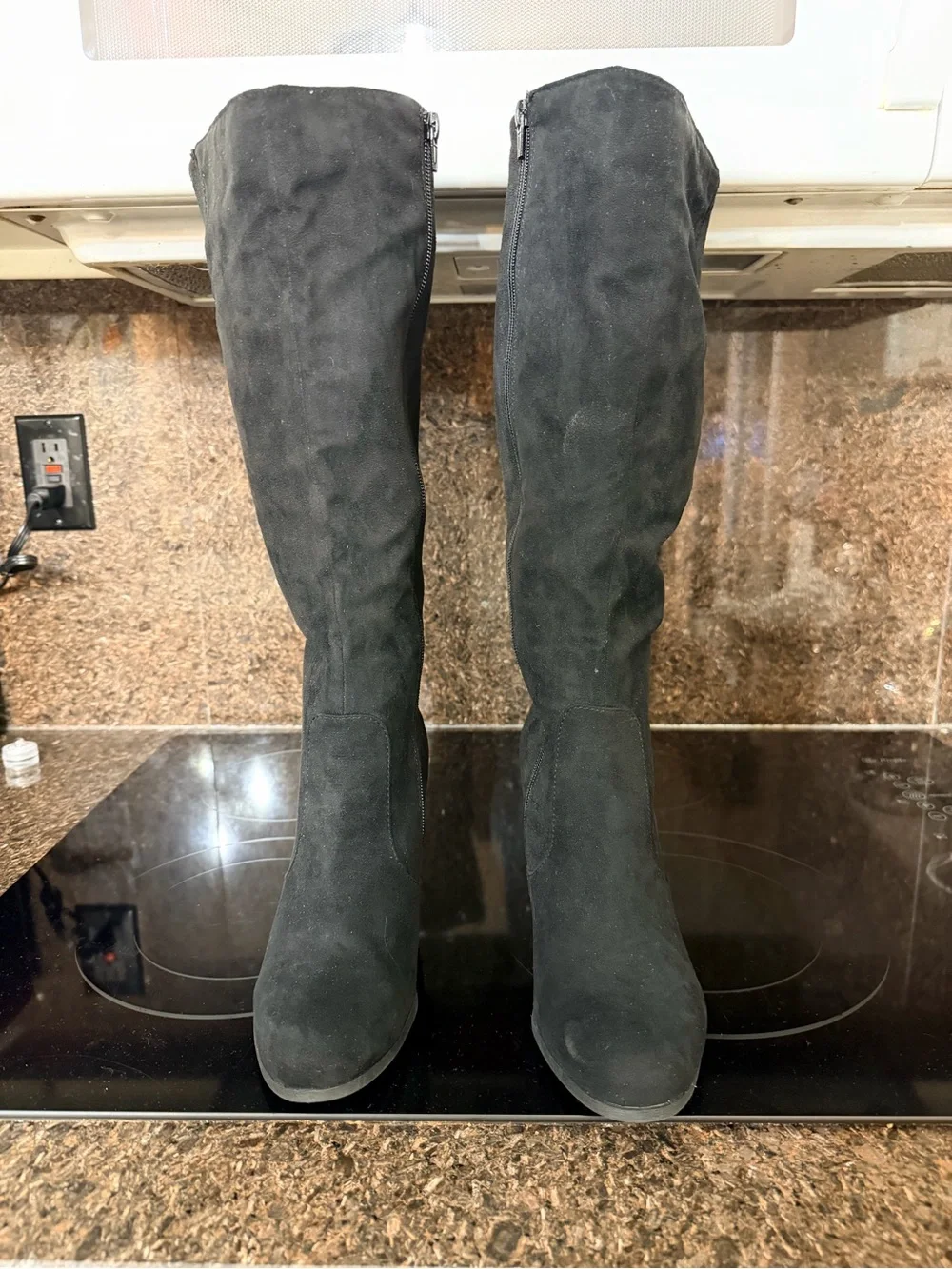 Style & Co. Black Over-the-Knee Suede Boots - Wide Calf Sz 8